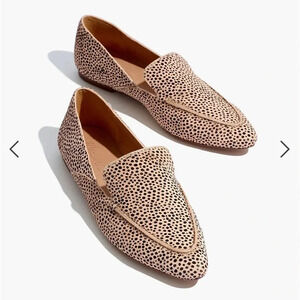 Madewell The Frances Skimmer Dotted Calf Hair  Slip On Leather Flat Loafers Sz 8